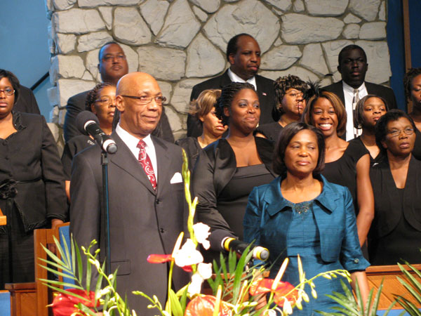 The Governor General, His Excellency the Most Hon. Patrick Allen and Mrs. Allen at a Recognition Ceremony in their honour at the Mount Sinai Seventh Day Adventist Church in Orlando, Saturday (April 25). 