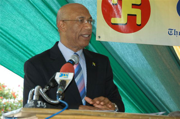 Governor General His Excellency the Most Honourable Sir Patrick Allen addressing participants at the Governor General Achievements Awards function at Roi's Villa in Greenside, Trelawny Thursday (August 27).