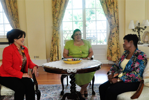 Lady Allen Meets with First Lady of the Republic of Suriname